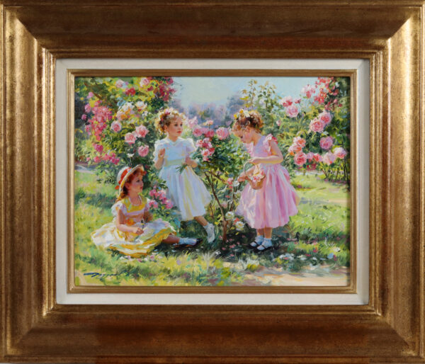 Three Girls In A Rose Garden Konstantin Razumov Thomas Fine Art