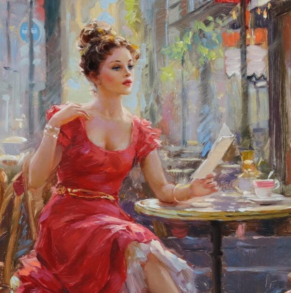 Elegant Lady at a Parisian Café Konstantin Razumov Thomas Fine Art